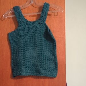 Teal Crochet Tank Top